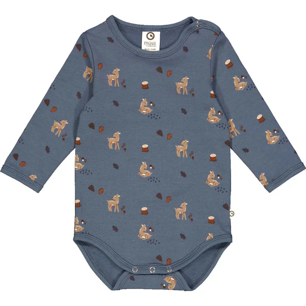 Musli - Organic Cotton Bodysuit - Deer-Onesies-0-3M-Posh Baby