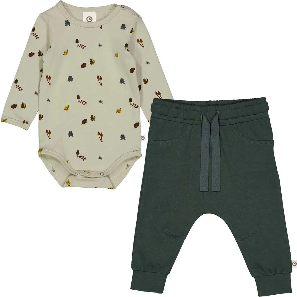 Musli - Organic Cotton Bodysuit + Pant Set - Forest-Sets-9-12M-Posh Baby