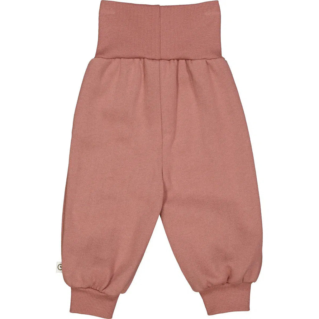 Musli - Organic Cotton High Waist Sweatpants - Dark Salmon Pink-Bottoms-0-3M-Posh Baby