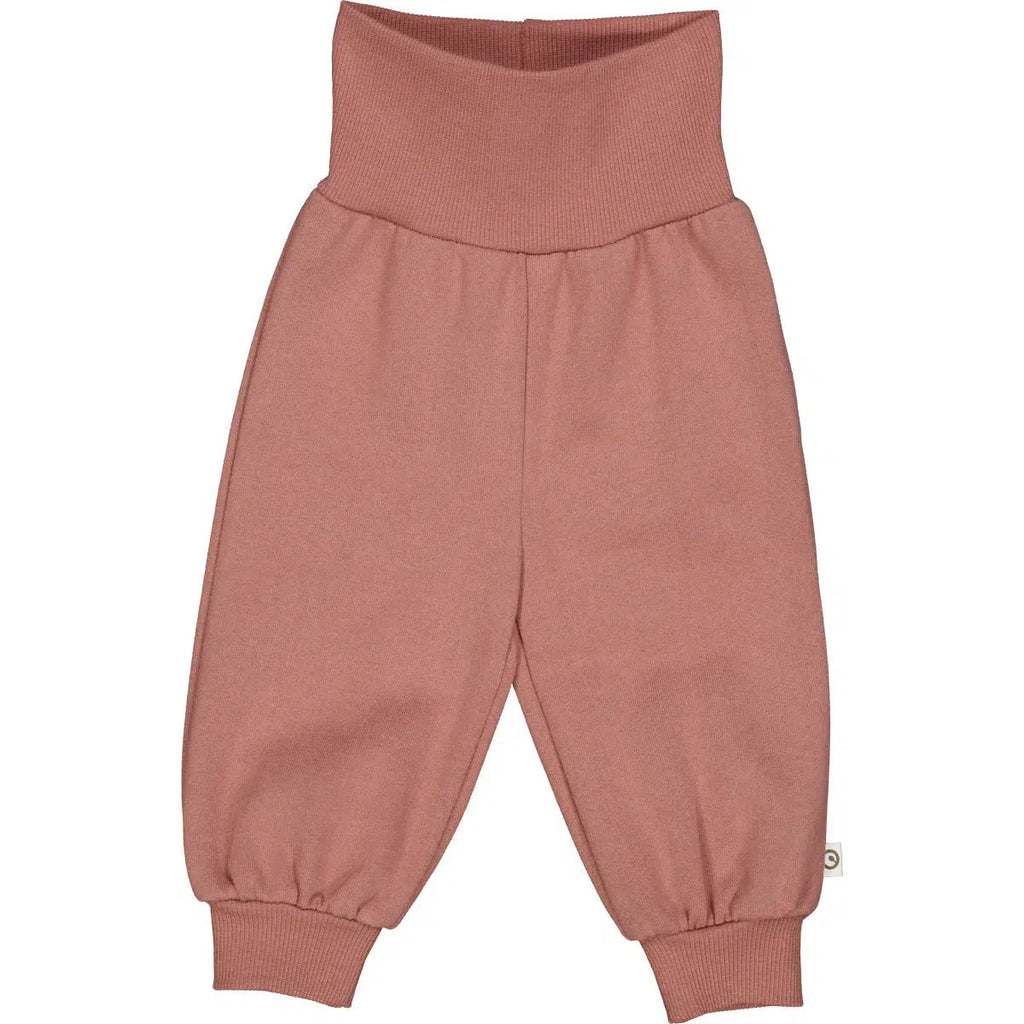 Musli - Organic Cotton High Waist Sweatpants - Dark Salmon Pink-Bottoms-0-3M-Posh Baby