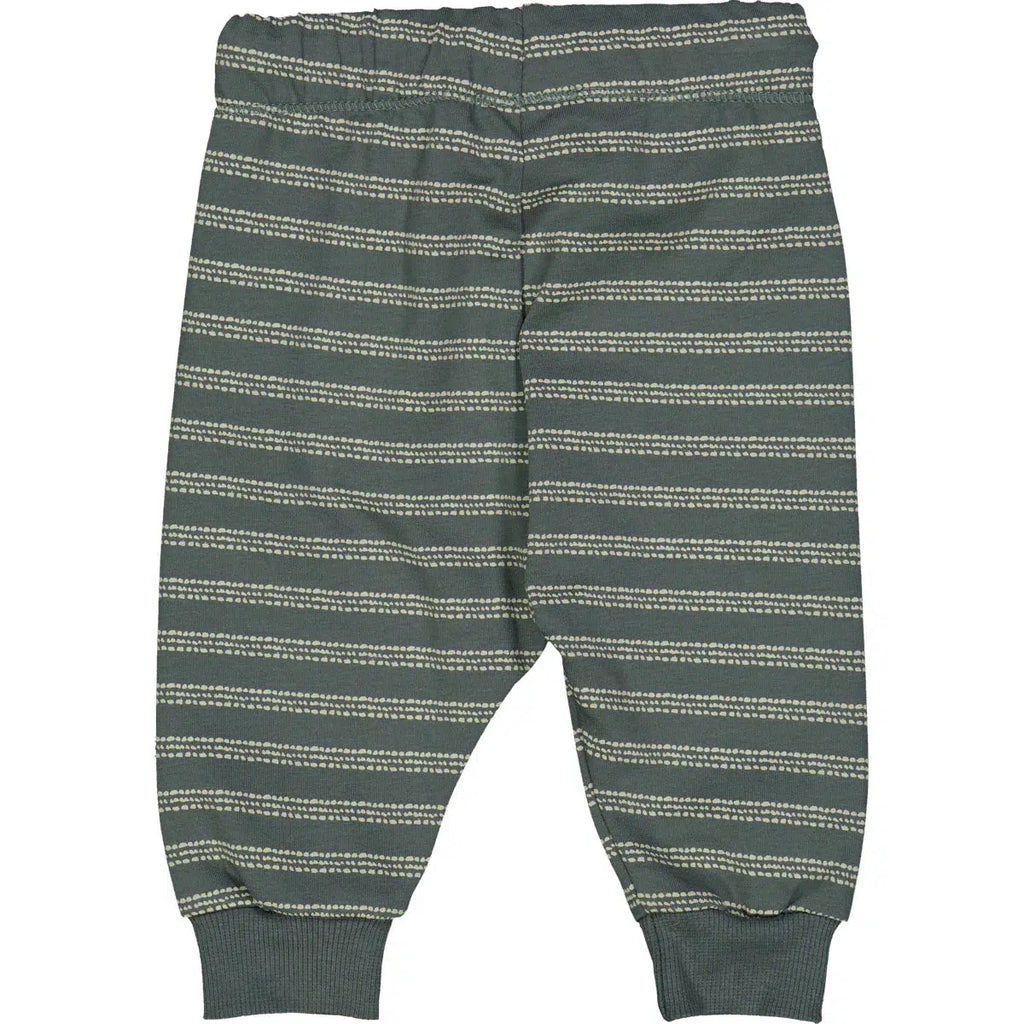 Musli - Organic Cotton Sweatpants - Green Stripe-Bottoms-3-6M-Posh Baby