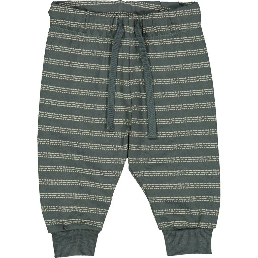 Musli - Organic Cotton Sweatpants - Green Stripe-Bottoms-3-6M-Posh Baby