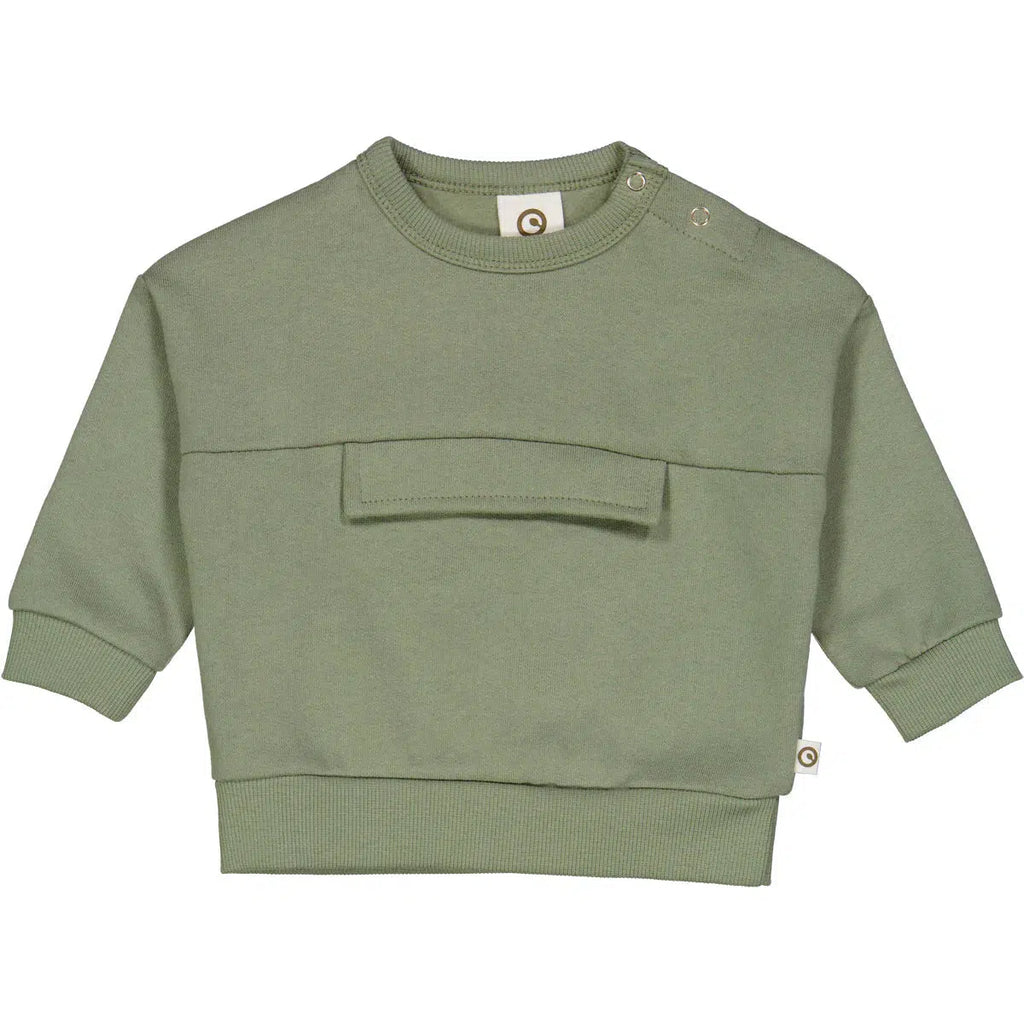 Musli - Organic Cotton Sweatshirt - Green-Long Sleeves-3-6M-Posh Baby