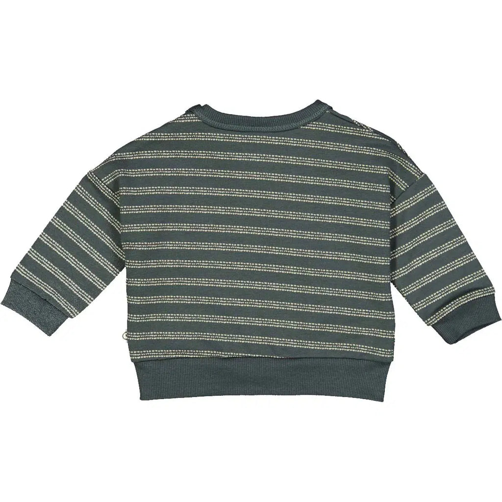 Musli - Organic Cotton Sweatshirt - Green Stripe-Long Sleeves-0-3M-Posh Baby