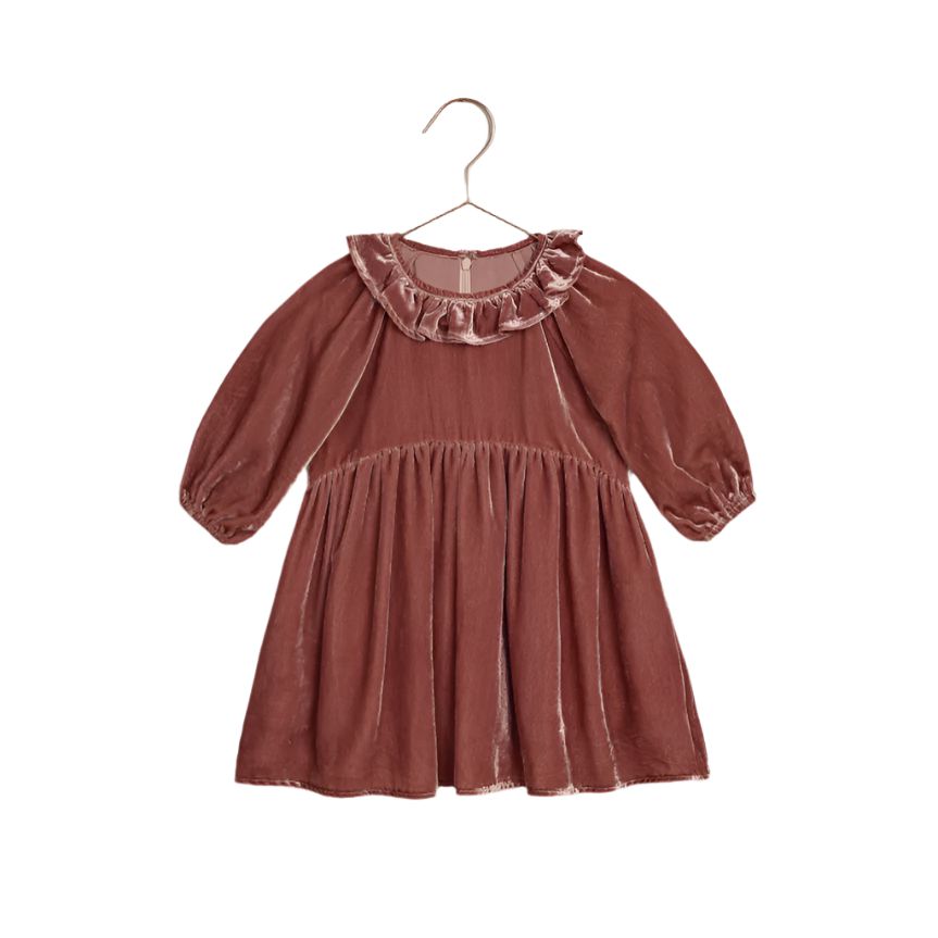 Noralee - Adeline Velvet Dress - Poppy-Dresses-6-12M (12M)-Posh Baby