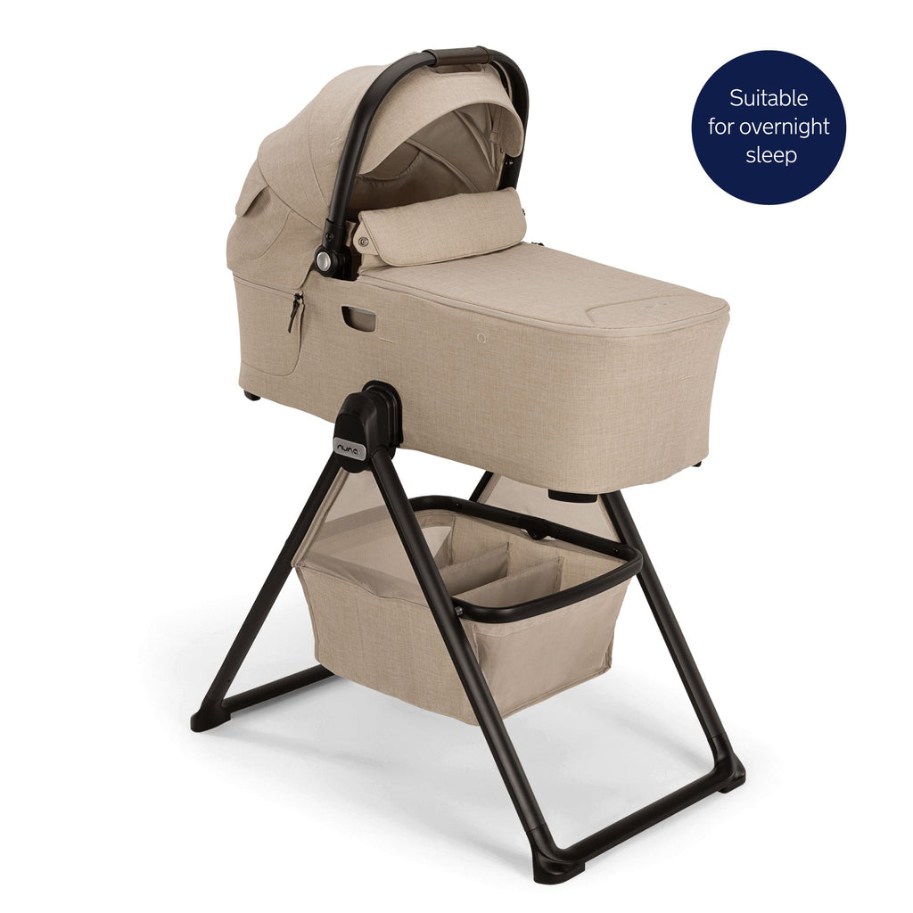 Nuna - Demi Next Bassinet + Stand - Biscotti-Stroller Bassinets + Stands-Posh Baby