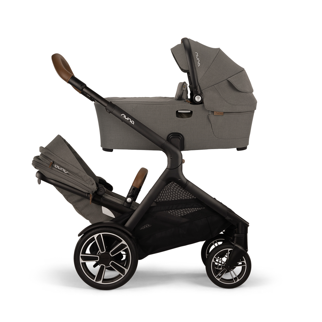 Nuna - Demi Next Stroller + Rider Board - Granite-Single-to-Double Strollers-Posh Baby