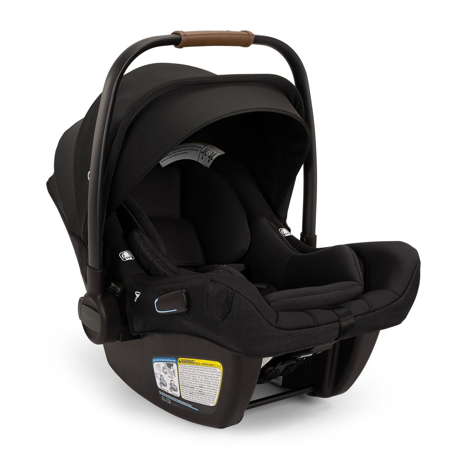 Nuna PIPA Aire RX & RELX Base Caviar w/ Cognac | Posh Baby