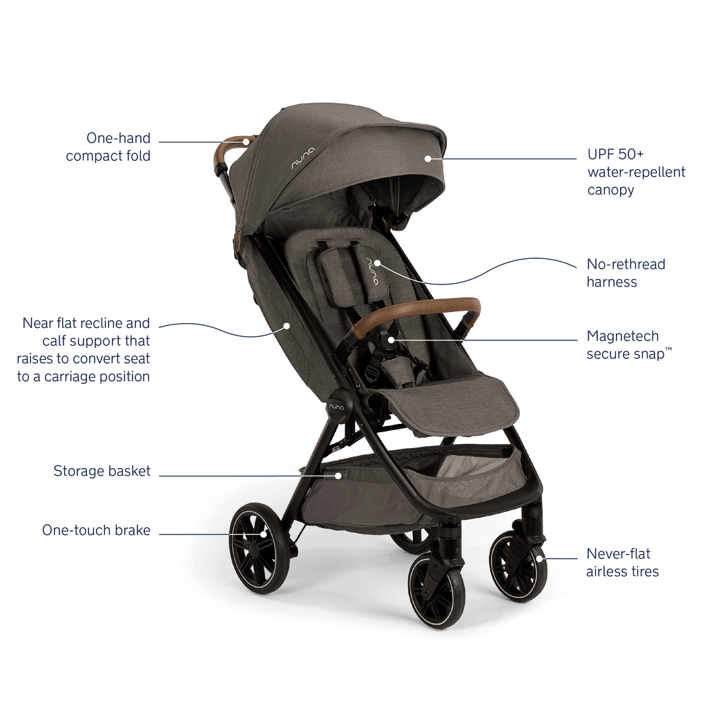 Nuna - Pipa URBN + TRVL LX Stroller Travel System - Granite-Car Seat + Stroller Bundles-Posh Baby