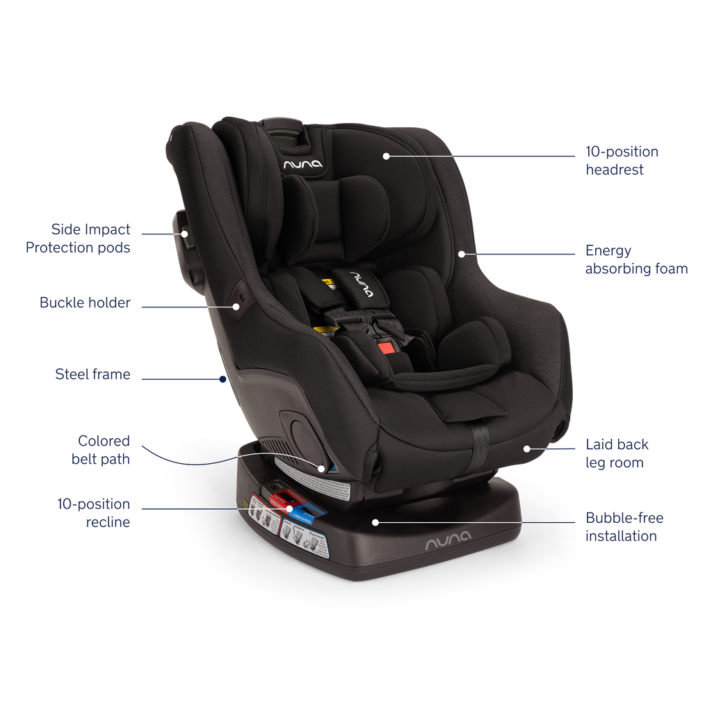 Nuna - Rava Flame Retardant Free Convertible Car Seat - Caviar-Convertible Car Seats-Posh Baby