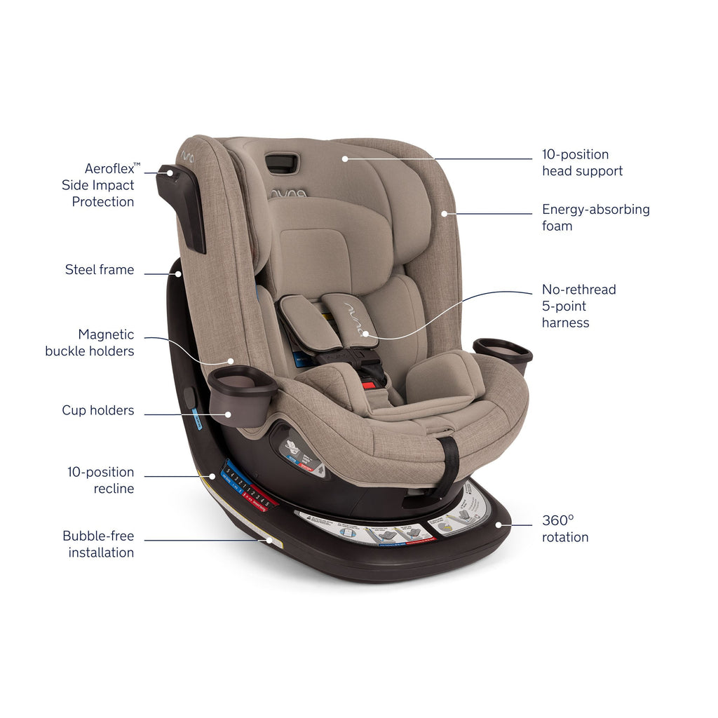 Nuna - REVV Rotating Convertible Car Seat - Cedar-Convertible Car Seats-Posh Baby