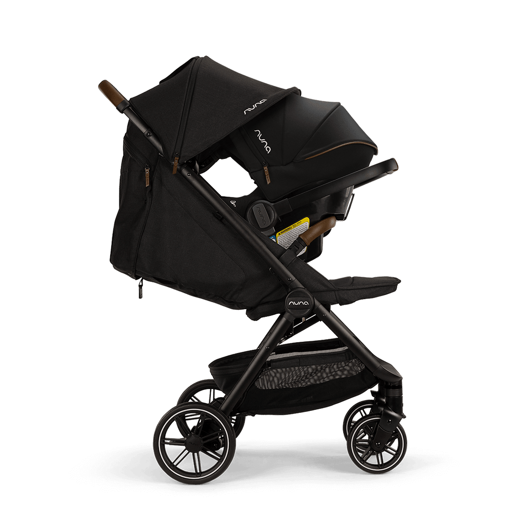 Nuna - TRVL LX Stroller - Caviar-Lightweight + Travel Strollers-Posh Baby