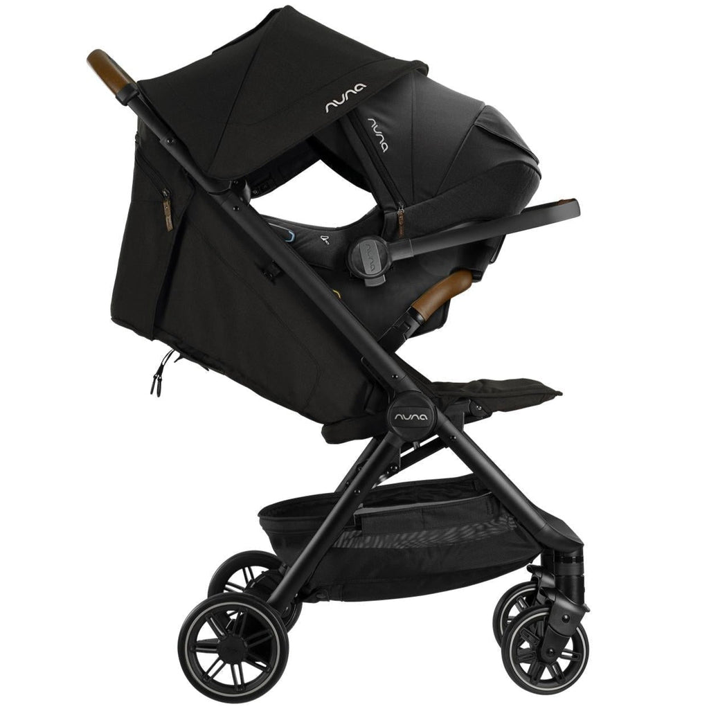 nuna stroller travel set Nuna TRVL Stroller Caviar w/ Cognac