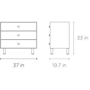 Oeuf - 3 Drawer Dresser - Classic - White + Birch-Dressers + Changing Tables-Posh Baby