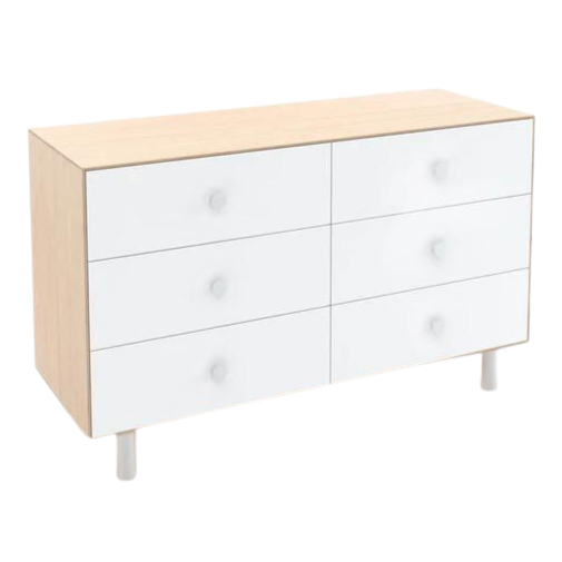 Oeuf - 6 Drawer Dresser - Classic - White + Birch-Dressers + Changing Tables-Posh Baby