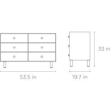 Oeuf - 6 Drawer Dresser - Classic - White + Birch-Dressers + Changing Tables-Posh Baby