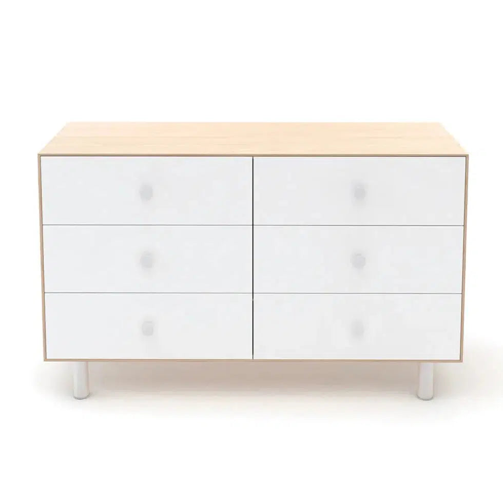 Oeuf - 6 Drawer Dresser - Classic - White + Birch-Dressers + Changing Tables-Posh Baby