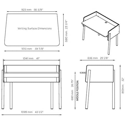 Oeuf - Brooklyn Desk - Birch-Desks-Posh Baby