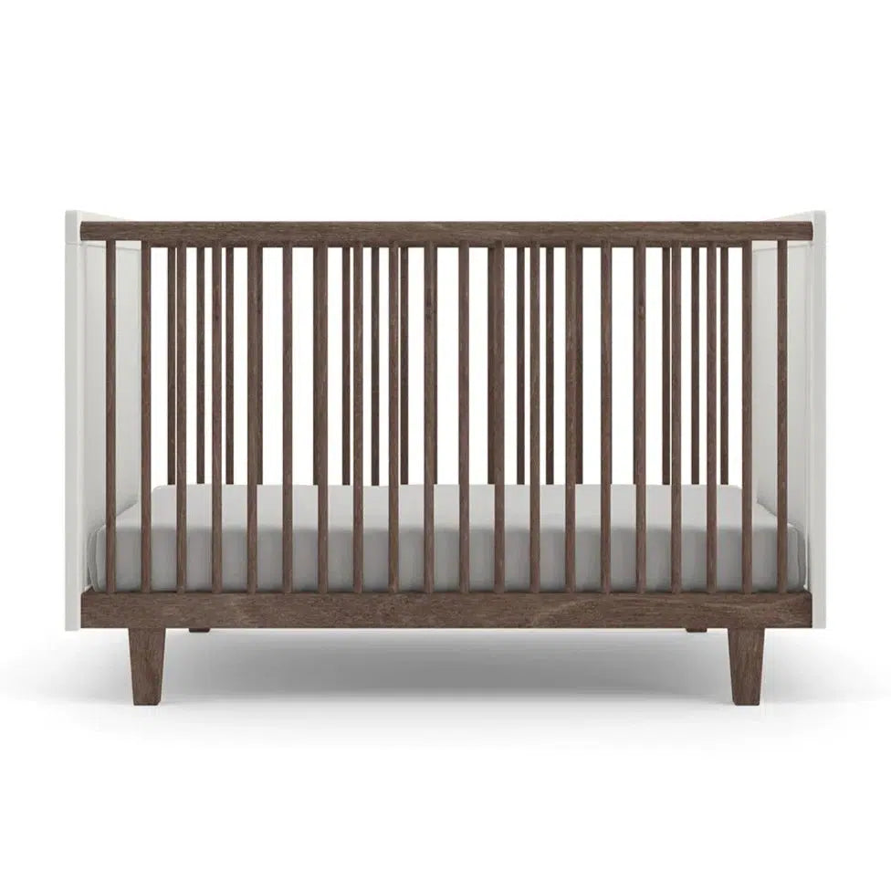 Oeuf - Rhea Crib - Walnut + White-Cribs-Posh Baby