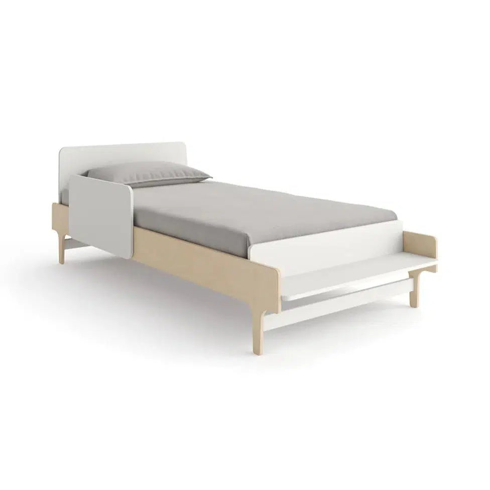 Oeuf - River Twin Bed - White + Birch-Big Kid Beds-No Rail Needed-Posh Baby