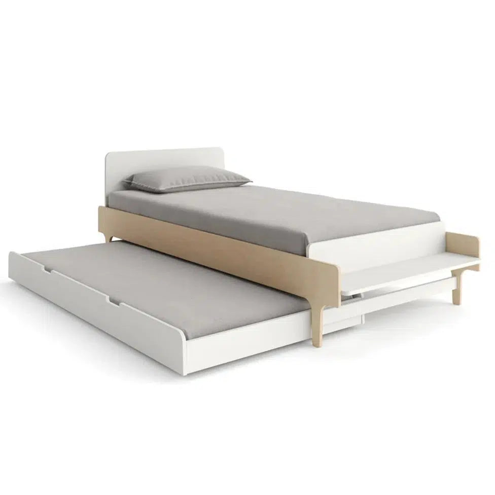 Oeuf - River Twin Bed - White + Birch-Big Kid Beds-No Rail Needed-Posh Baby