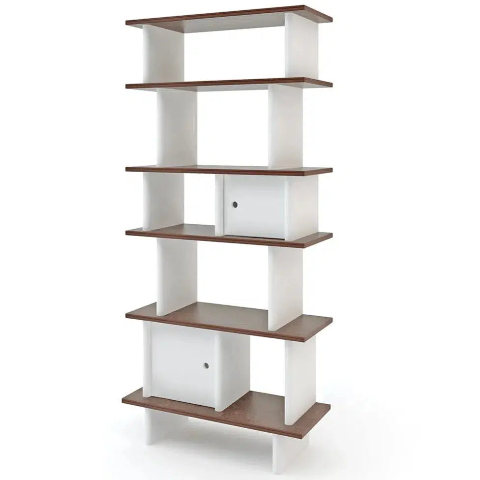 Oeuf - Vertical Mini Library - Walnut-Storage + Shelving-Posh Baby