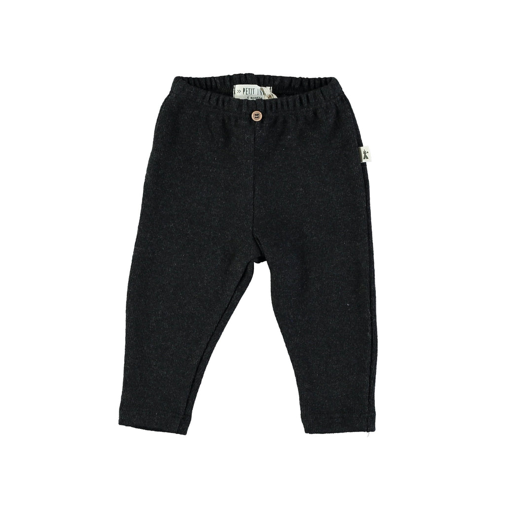 Petit Indi - Knit Pant - Charcoal-Bottoms-0-3M-Posh Baby