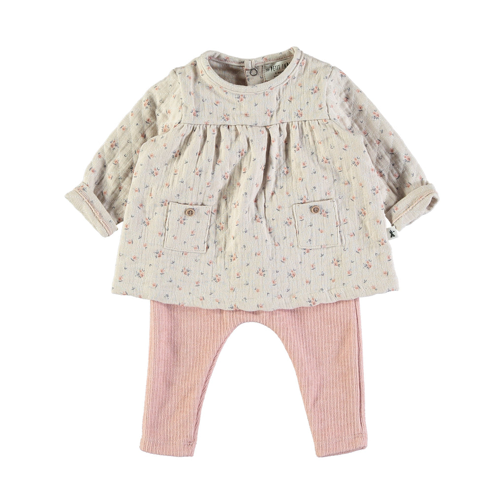 Petit Indi - Long Sleeve Top + Legging Set - Vintage Floral-Sets-Newborn-Posh Baby