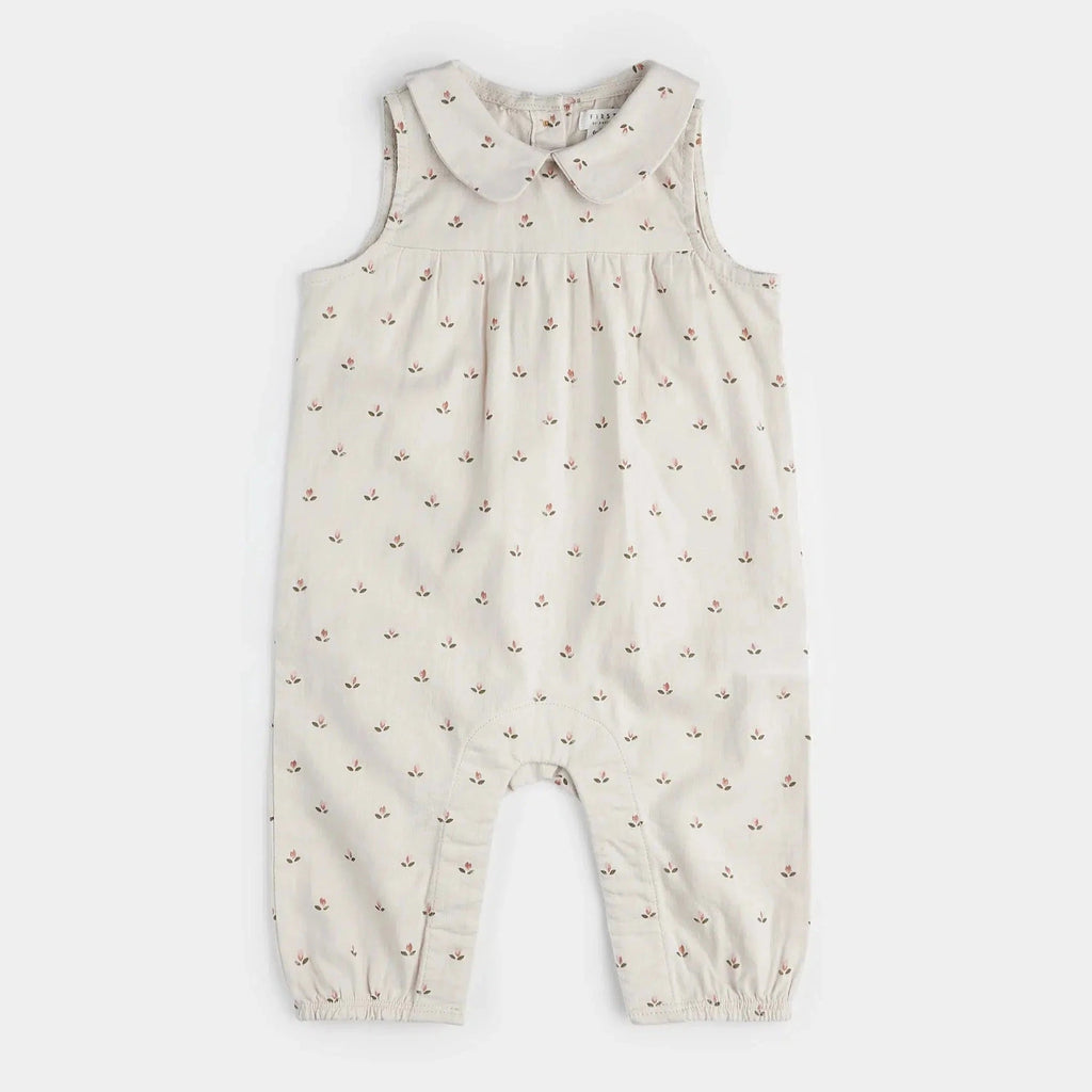 Petit Lem - Organic Woven Romper - Tiny Tulips-Footies + Rompers (Fashion)-0-3M-Posh Baby