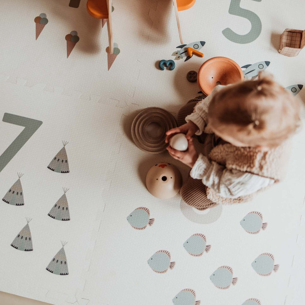 Play + Go - Puzzlemat - Numbers/Dots-Play Gyms + Play Mats-Posh Baby