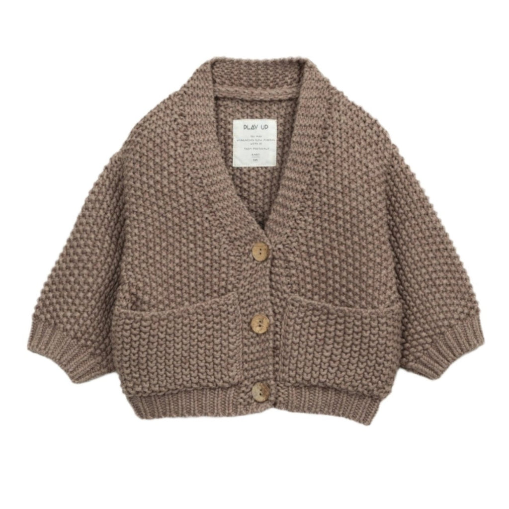 Play Up - Knit Cardigan - Walnut-Sweaters + Cardigans + Jackets-3-6M (6M)-Posh Baby