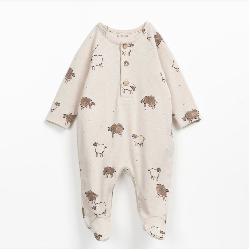 Play Up - Organic Footie - Sheep-Footies + Rompers (Fashion)-Newborn (1M)-Posh Baby