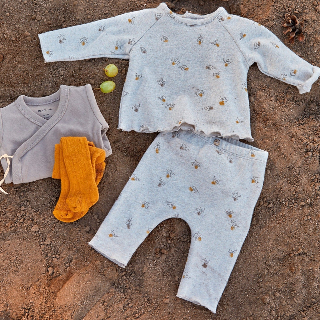 Play Up - Organic Jersey Pants - Fireflies-Bottoms-3-6M-Posh Baby