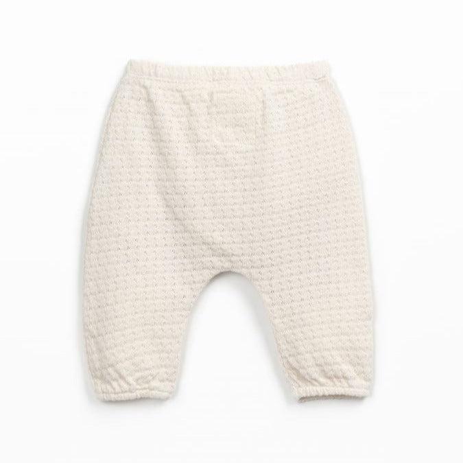 Play Up - Organic Knit Jacquard Pants - Cream-Bottoms-18-24M-Posh Baby