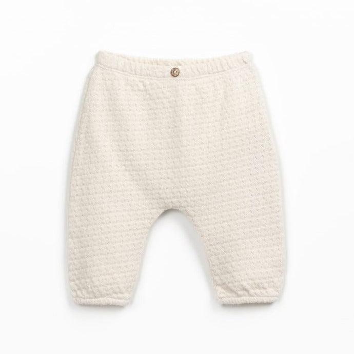 Play Up - Organic Knit Jacquard Pants - Cream-Bottoms-18-24M-Posh Baby