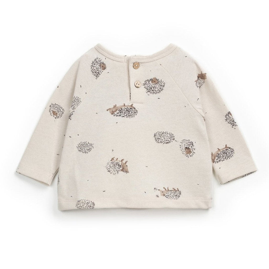 Play Up - Organic Long Sleeve Top - Cream Hedgehogs-Long Sleeves-Newborn (1M)-Posh Baby