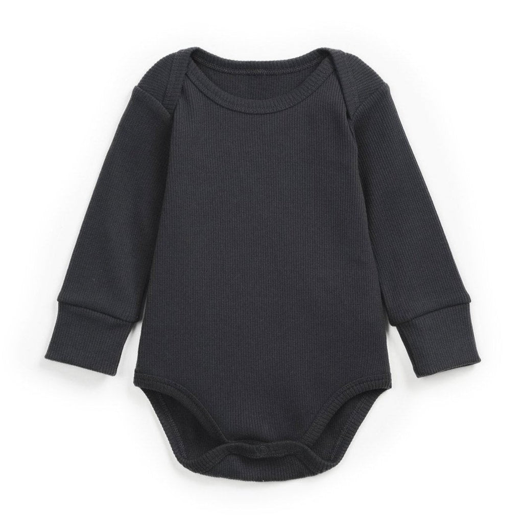 Play Up - Organic Ribbed Bodysuit - Shadow-Onesies-0-3M (3M)-Posh Baby