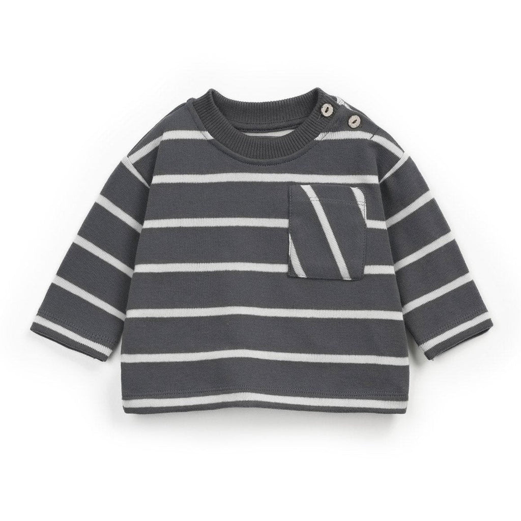 Play Up - Recycled Long Sleeve Top - Slate Stripe-Long Sleeves-0-3M (3M)-Posh Baby