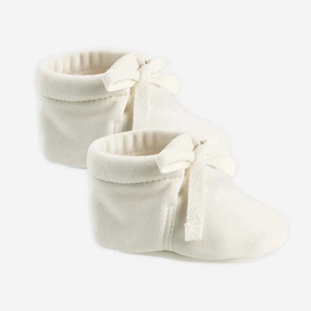 Quincy Mae - Organic Baby Booties - Ivory-Shoes + Booties-0-3M-Posh Baby