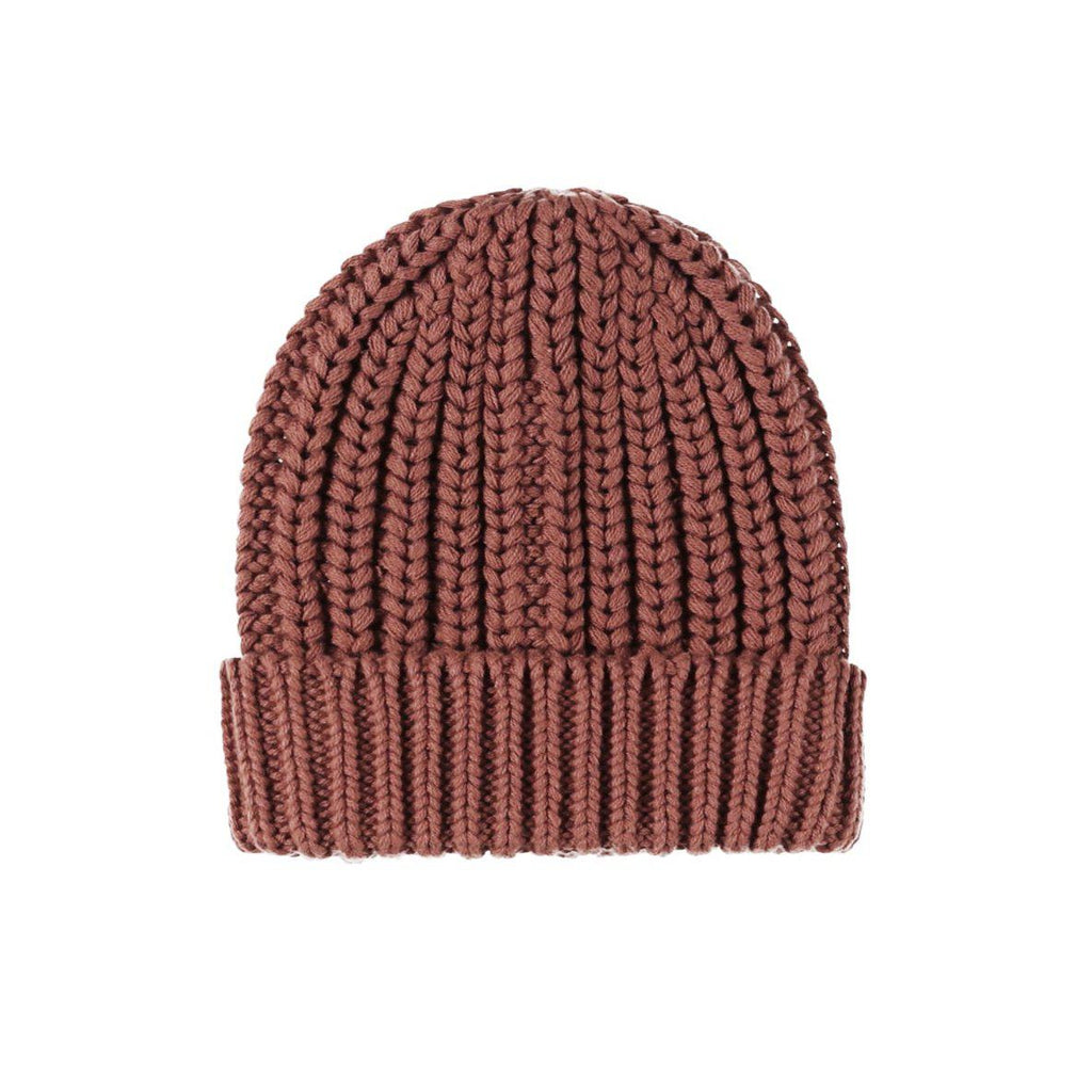 Quincy Mae - Organic Chunky Knit Beanie - Cranberry-Hats-0-6M-Posh Baby