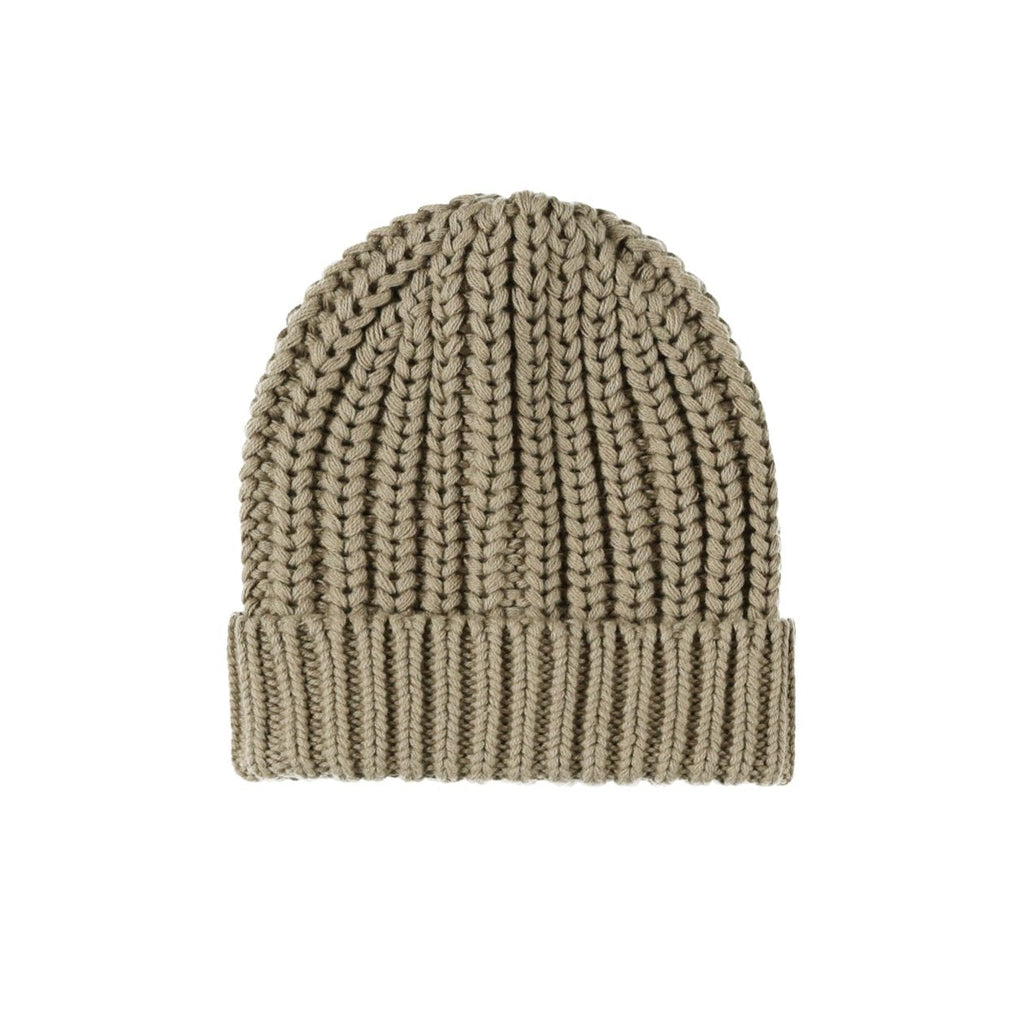 Quincy Mae - Organic Chunky Knit Beanie - Olive-Hats-0-6M-Posh Baby