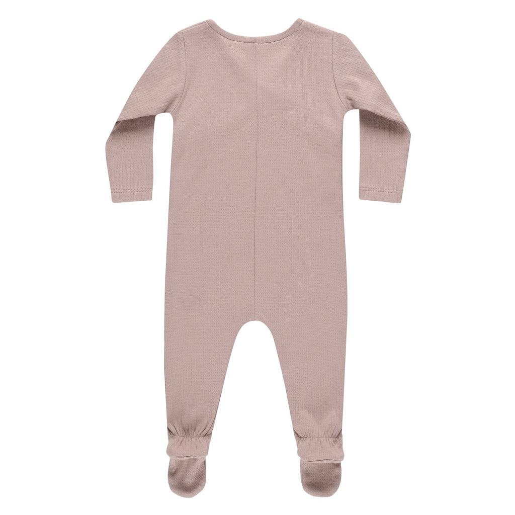 Quincy Mae - Organic Pointelle Wrap Footie - Mauve-Footies + Rompers (Fashion)-Newborn-Posh Baby