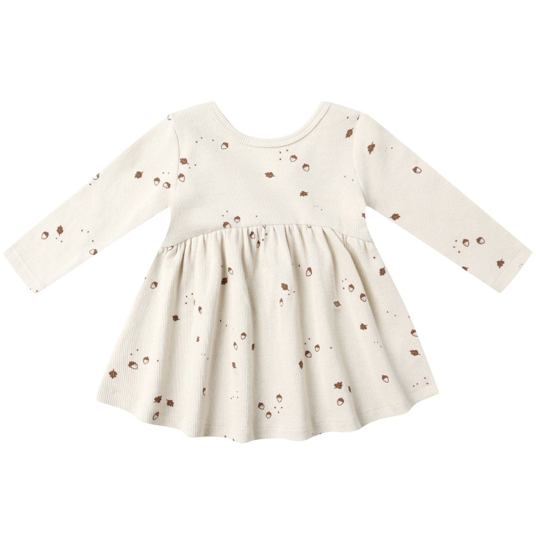 long sleeve newborn dresses Baby Long-Sleeve Ruffle Dress Made with Organic Cotton in Desert Mauve - Little Planet