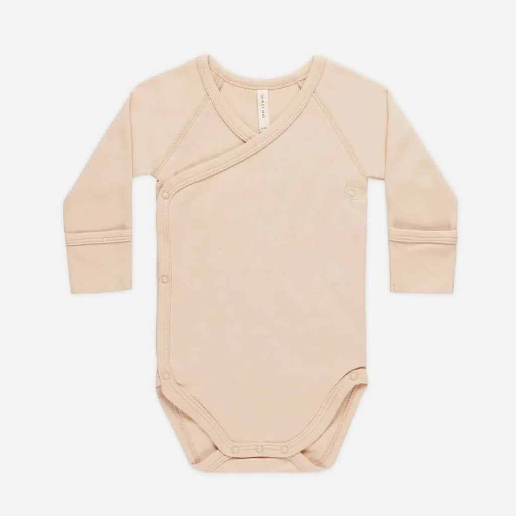 Quincy Mae - Organic Side-Snap Bodysuit - Shell-Onesies-Newborn-Posh Baby