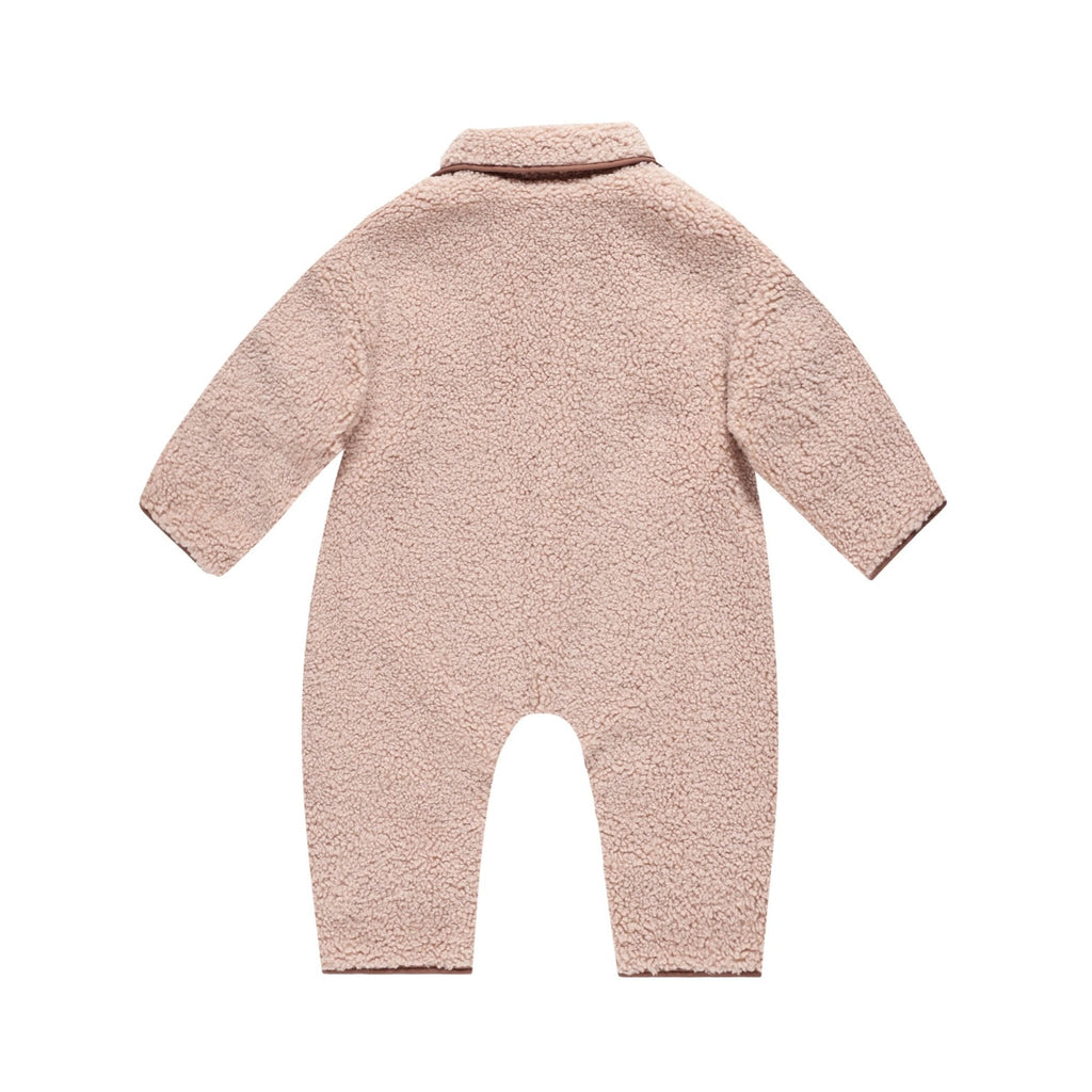 Quincy Mae - Shearling Jumpsuit - Blush-Bundler-12-18M-Posh Baby