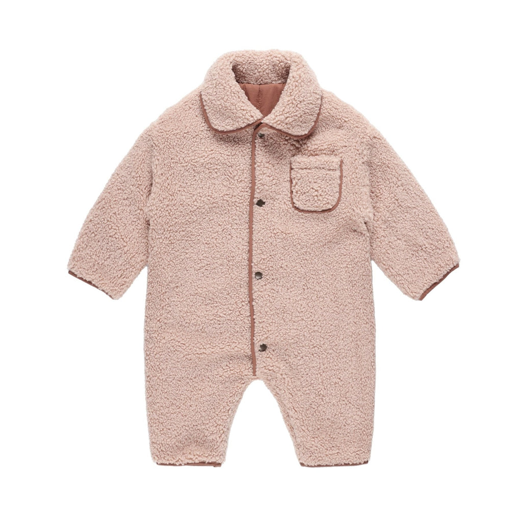 Quincy Mae - Shearling Jumpsuit - Blush-Bundler-3-6M-Posh Baby