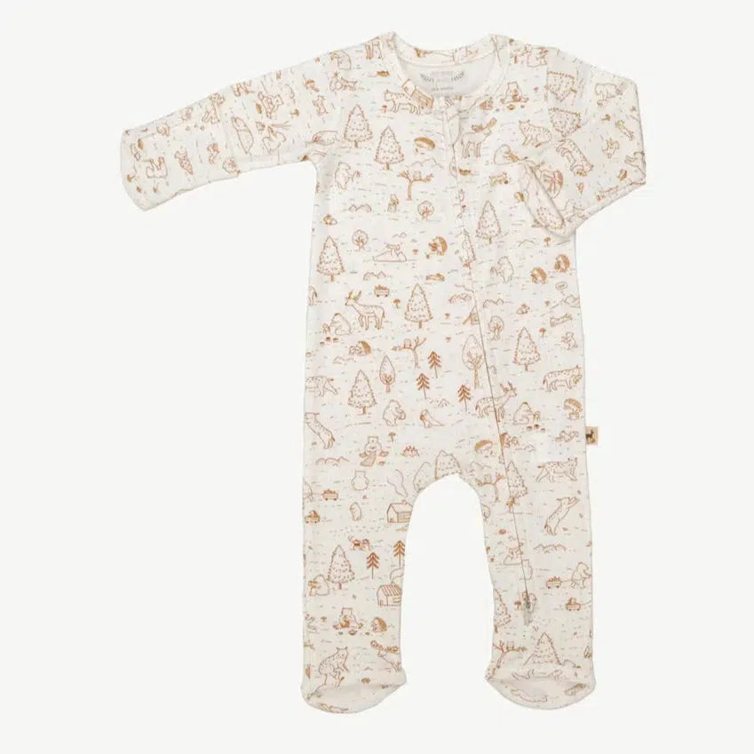 Red Caribou - Organic Pima Cotton Convertible Romper - The Story-Footies + Rompers (Basic)-3-6M-Posh Baby