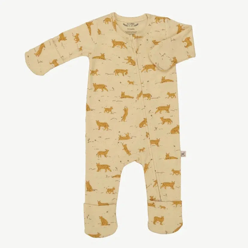 Red Caribou - Organic Pima Cotton Convertible Romper - Wildcat-Footies + Rompers (Basic)-Newborn-Posh Baby