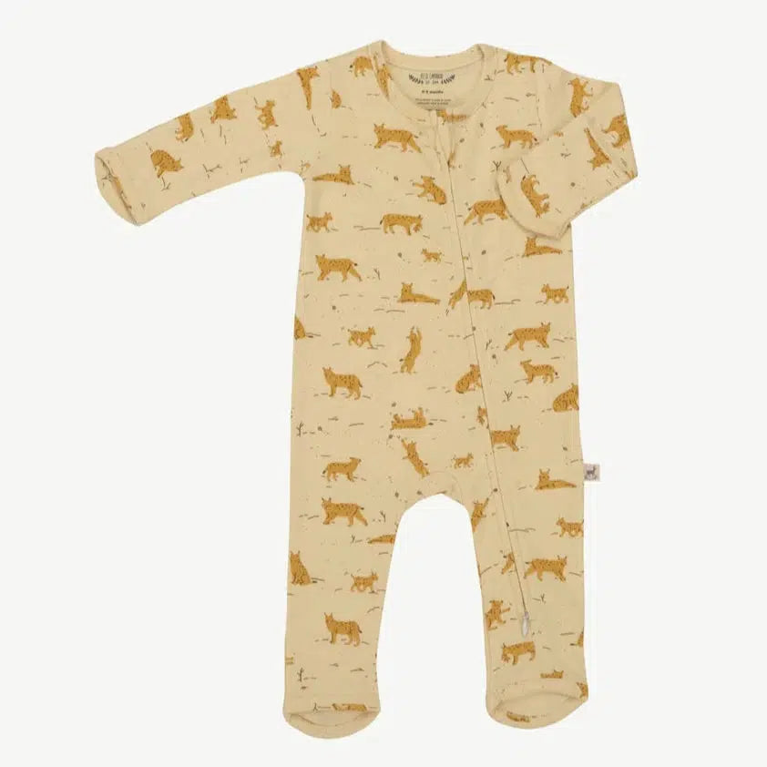 Red Caribou - Organic Pima Cotton Convertible Romper - Wildcat-Footies + Rompers (Basic)-Newborn-Posh Baby