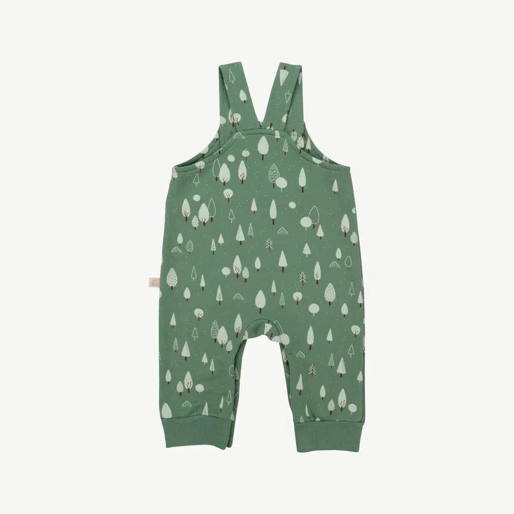 Red Caribou - Organic Pima Cotton French Terry Overall - Winter Green-Footies + Rompers (Fashion)-0-3M-Posh Baby